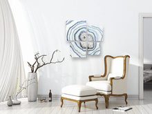 Load image into Gallery viewer, Large Silver & White Multi-panel Geode Wall Art w/ Clear Quartz Points - 28" x 28" x 4"