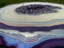 Load image into Gallery viewer, Accent Table with Brazilian Amethyst Points & Hairpin Legs - 24"x 24"x 21"