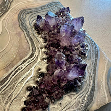 Load image into Gallery viewer, White, Silver, and Lavender w/ Brazilian Amethyst Crystals 12" x 12" x 3"