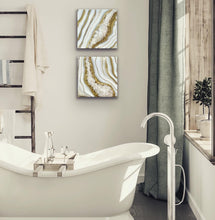 Load image into Gallery viewer, Clear Quartz & Epoxy Geode Diptych Set - 24" x 12" x 3"