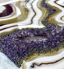 Load image into Gallery viewer, Large Amethyst, Pyrite, & Epoxy 3D Geode Panel - 48" x 30" x 3.75"