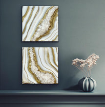 Load image into Gallery viewer, Clear Quartz & Epoxy Geode Diptych Set - 24" x 12" x 3"