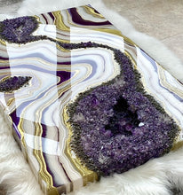 Load image into Gallery viewer, Large Amethyst, Pyrite, & Epoxy 3D Geode Panel - 48" x 30" x 3.75"