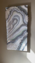 Load and play video in Gallery viewer, Silver White & Iridescent Green w/ Clear Quartz 20" x 10" x 3"