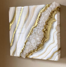 Load image into Gallery viewer, Clear Quartz & Epoxy Geode Diptych Set - 24" x 12" x 3"