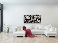 Load image into Gallery viewer, Large Black White & Silver Geode Panel w/ Clear & Smoky Quartz 60" x 30" x 4"