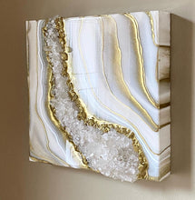 Load image into Gallery viewer, Clear Quartz & Epoxy Geode Diptych Set - 24" x 12" x 3"