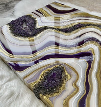 Load image into Gallery viewer, Large Amethyst, Pyrite, & Epoxy 3D Geode Panel - 48" x 30" x 3.75"