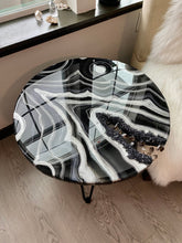 Load image into Gallery viewer, Geode Accent Table with Smoky Quartz Points & Hairpin Legs - 24" x 24" x 20"