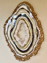 Load image into Gallery viewer, Earth Tone Free Form Geode w/ Clear Quartz 34.5" x 25.5" x 1.75"