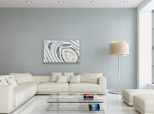 Load image into Gallery viewer, Large White Silver & Pale Iridescent Blue 3D Geode Panel w/ Clear Quartz - 32" x 20" x 3.75"