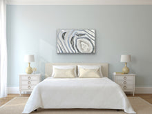 Load image into Gallery viewer, Large White Silver & Pale Iridescent Blue 3D Geode Panel w/ Clear Quartz - 32" x 20" x 3.75"