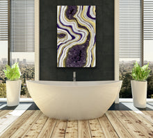 Load image into Gallery viewer, Large Amethyst, Pyrite, & Epoxy 3D Geode Panel - 48" x 30" x 3.75"