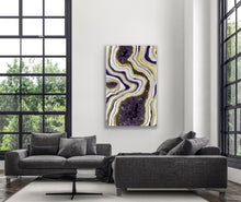 Load image into Gallery viewer, Large Amethyst, Pyrite, & Epoxy 3D Geode Panel - 48" x 30" x 3.75"