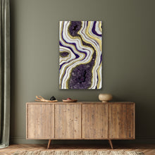 Load image into Gallery viewer, Large Amethyst, Pyrite, & Epoxy 3D Geode Panel - 48" x 30" x 3.75"