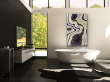 Load image into Gallery viewer, Large Amethyst, Pyrite, & Epoxy 3D Geode Panel - 48" x 30" x 3.75"