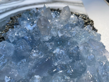 Load image into Gallery viewer, White & Silver Geode with Celestine & Pyrite Crystals 8" x 8" x 2.75"