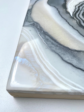 Load image into Gallery viewer, White & Silver Geode with Clear Quartz & Pyrite Crystals 8" x 10" x 2.25"