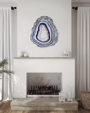 Load image into Gallery viewer, Purple & Silver Free Form Geode w/ Clear Quartz 26" x 24" x 1.75"