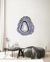 Load image into Gallery viewer, Purple & Silver Free Form Geode w/ Clear Quartz 26" x 24" x 1.75"