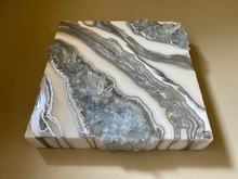 Load image into Gallery viewer, Celestite & Quartz Geode Painting 12" x 12" x 3.4"