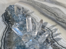 Load image into Gallery viewer, Celestite & Quartz Geode Painting 12" x 12" x 3.4"