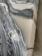 Load image into Gallery viewer, Celestite & Quartz Geode Painting 12" x 12" x 3.4"