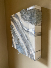 Load image into Gallery viewer, Celestite & Quartz Geode Painting 12" x 12" x 3.4"