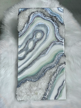 Load image into Gallery viewer, Silver White & Iridescent Green w/ Clear Quartz 20" x 10" x 3"