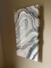 Load image into Gallery viewer, Silver White & Iridescent Green w/ Clear Quartz 20" x 10" x 3"