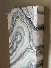Load image into Gallery viewer, Silver White &amp; Iridescent Green w/ Clear Quartz 20&quot; x 10&quot; x 3&quot;
