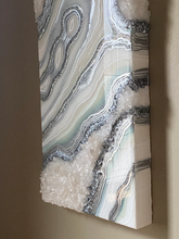 Load image into Gallery viewer, Silver White & Iridescent Green w/ Clear Quartz 20" x 10" x 3"