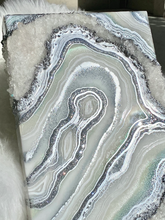 Load image into Gallery viewer, Silver White & Iridescent Green w/ Clear Quartz 20" x 10" x 3"