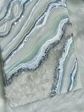 Load image into Gallery viewer, Silver White & Iridescent Green w/ Clear Quartz 20" x 10" x 3"