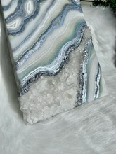 Load image into Gallery viewer, Silver White & Iridescent Green w/ Clear Quartz 20" x 10" x 3"