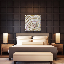 Load image into Gallery viewer, Large 3D Rose Quartz & Gold Geode w/ Clear Quartz 30" x 30" x 3.5"