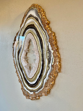 Load image into Gallery viewer, Earth Tone Free Form Geode w/ Clear Quartz 34.5" x 25.5" x 1.75"