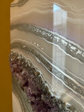 Load image into Gallery viewer, Silver Amethyst Geode Painting 12" x 12" x 3.4"