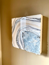 Load image into Gallery viewer, Celestite & Quartz Geode Painting 12" x 12" x 3.75"