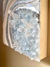 Load image into Gallery viewer, Celestite & Quartz Geode Painting 12" x 12" x 3.75"