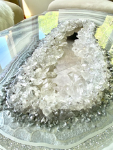 Load image into Gallery viewer, Large Epoxy Geode Coffee Table with Brazilian Quartz Points & Hairpin Legs - 47" x 24" x 18"