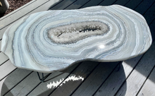 Load image into Gallery viewer, Large Epoxy Geode Coffee Table with Brazilian Quartz Points & Hairpin Legs - 47" x 24" x 18"