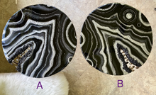 Load image into Gallery viewer, Epoxy Geode End Tables with Smoky Quartz Points & Hairpin Legs - 24" x 24" x 20"