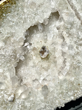 Load image into Gallery viewer, Large 3D Geode Diptych - Epoxy, Quartz & Gold Leaf on Birch Panel 36" x 36" x 3"