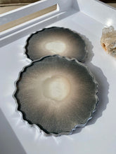 Load image into Gallery viewer, Silver Agate Inspired Coasters - Set of 2
