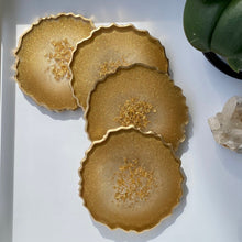 Load image into Gallery viewer, Gold Agate Inspired Coasters - Set of 2 or 4
