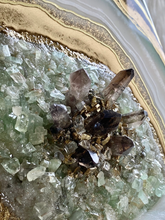Load image into Gallery viewer, Custom Order for Alexa - Smoky Quartz &amp; Pyrite Geode Painting 12&quot; x 12&quot; x 3&quot;
