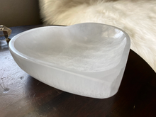 Load image into Gallery viewer, Heart Shaped Selenite Charging Bowl - 6 Inch
