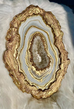 Load image into Gallery viewer, Earth Tone Free Form Geode w/ Clear Quartz 27.5&quot; x 20&quot; x 2&quot;
