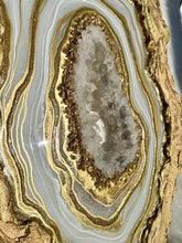 Load image into Gallery viewer, Earth Tone Free Form Geode w/ Clear Quartz 27.5&quot; x 20&quot; x 2&quot;
